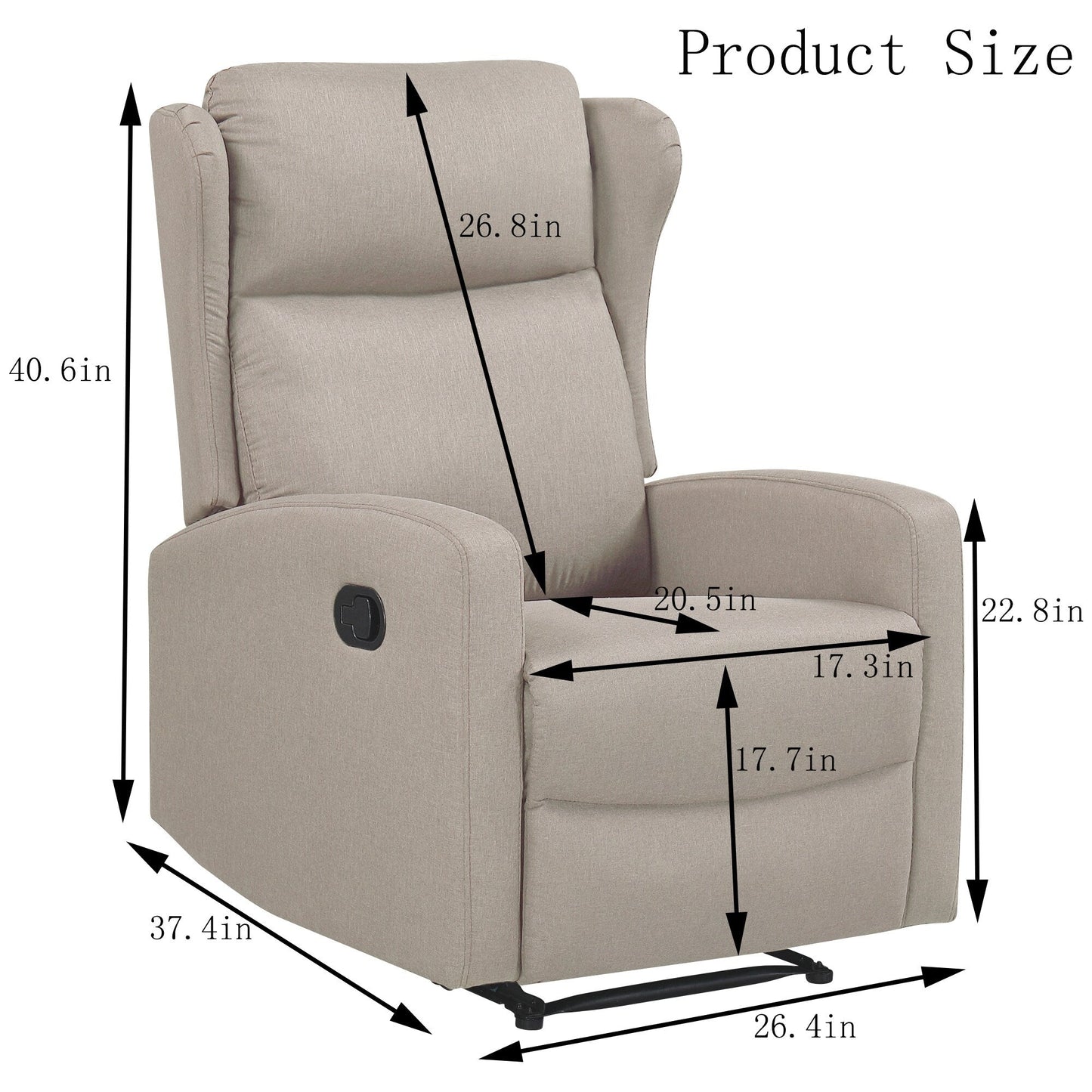 Rocking Recliner Chair,Adjustable Recliner Sofa with Lumbar Support,Classic Recliner Chair with Comfortable Arm and Back Sofa