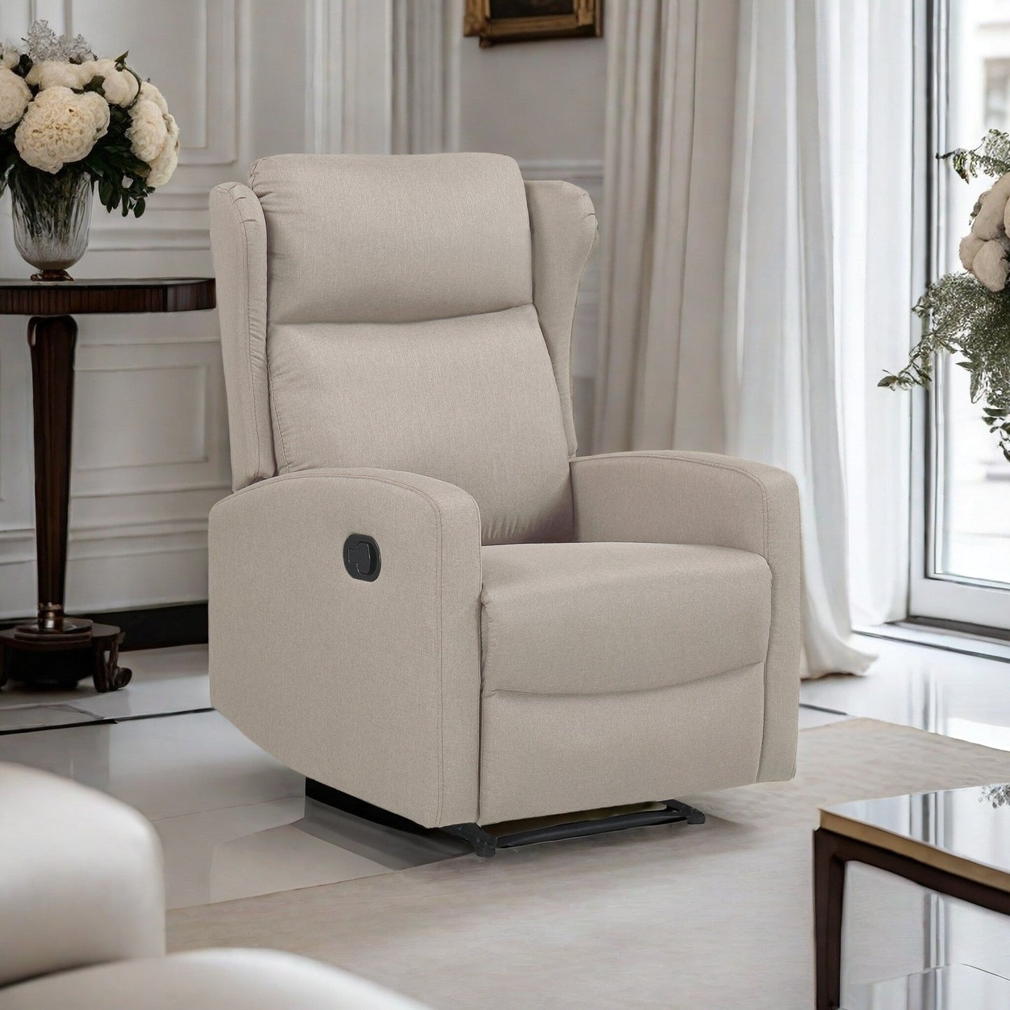 Rocking Recliner Chair,Adjustable Recliner Sofa with Lumbar Support,Classic Recliner Chair with Comfortable Arm and Back Sofa