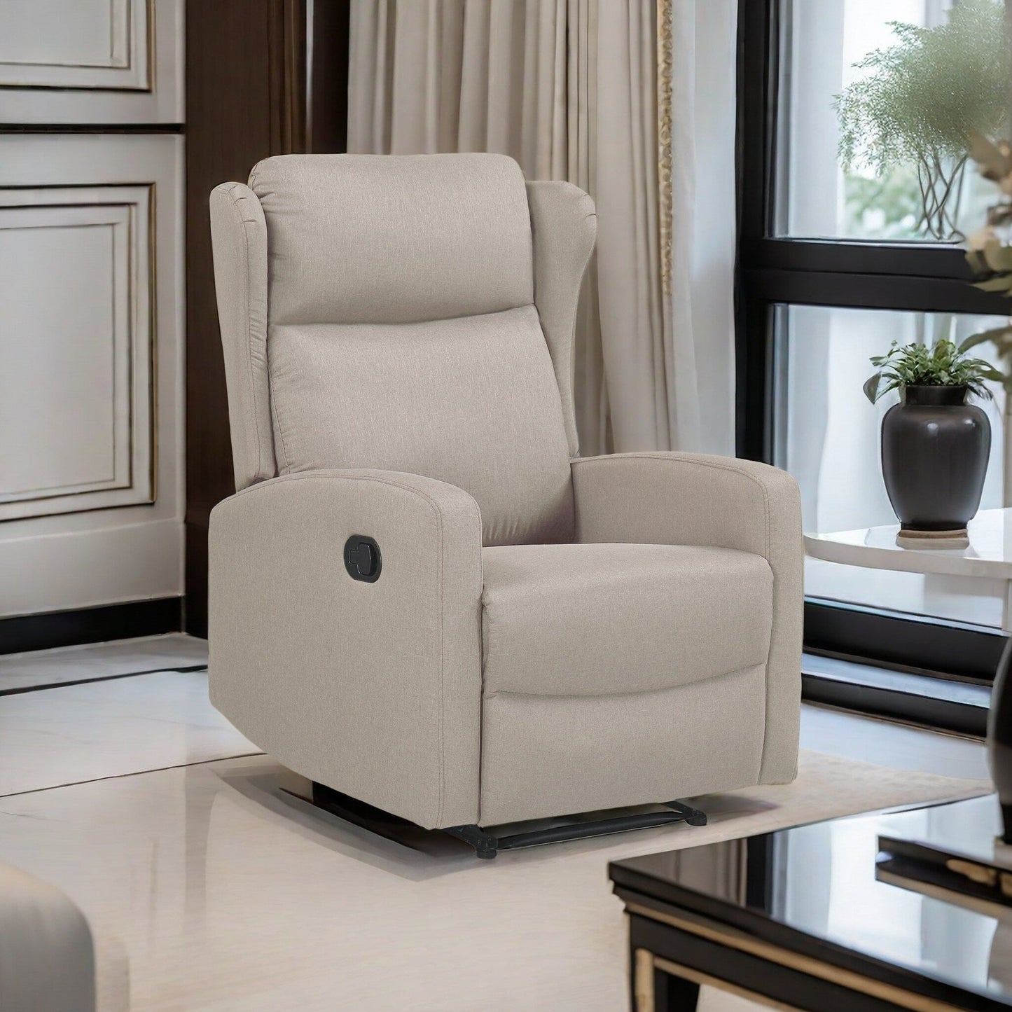 Rocking Recliner Chair,Adjustable Recliner Sofa with Lumbar Support,Classic Recliner Chair with Comfortable Arm and Back Sofa