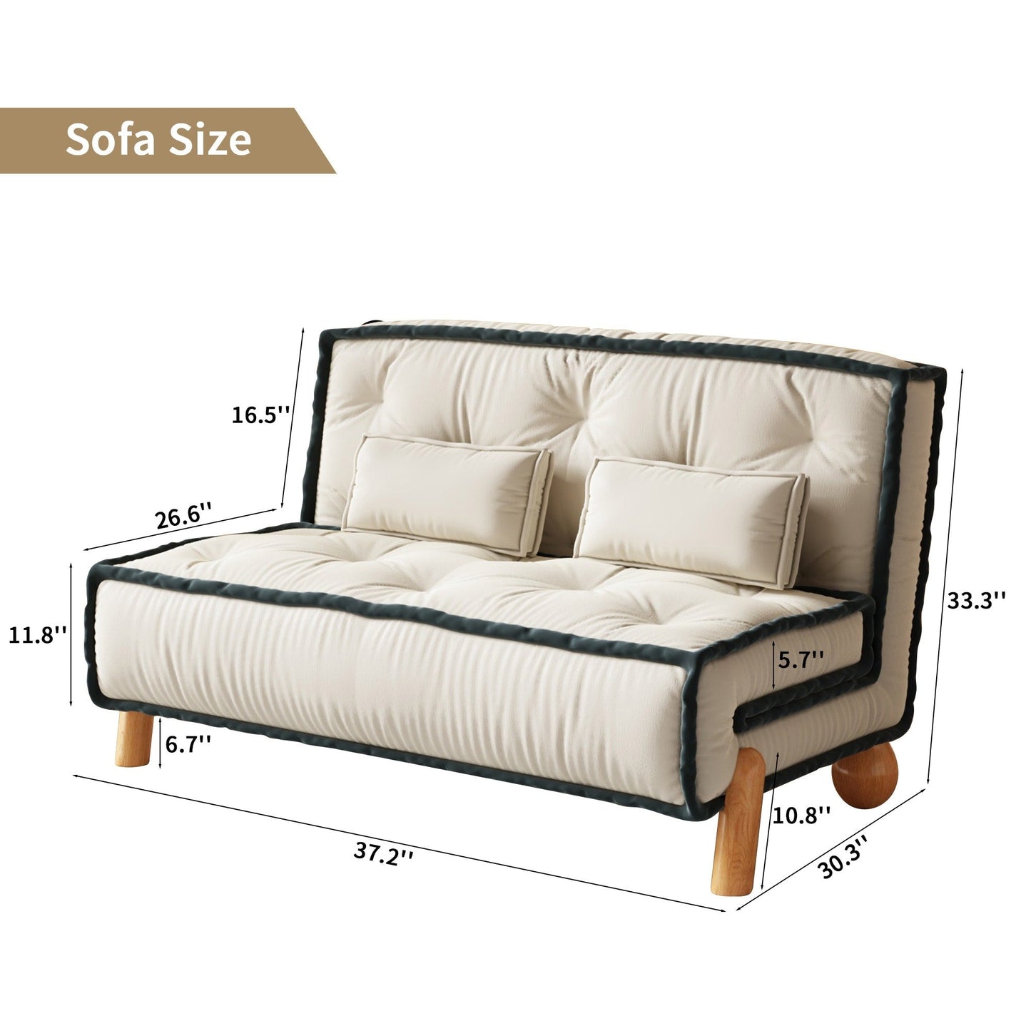 Romision Armless Technological Velvet Sofa in Beige