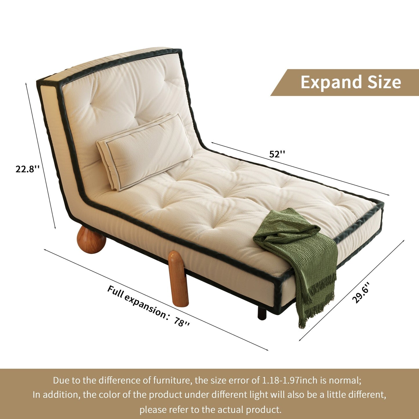 Romision Armless Technological Velvet Sofa in Beige