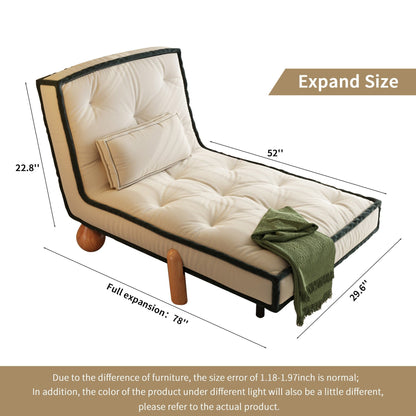 Romision Armless Technological Velvet Sofa in Beige