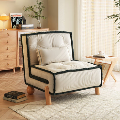 Romision Armless Technological Velvet Sofa in Beige