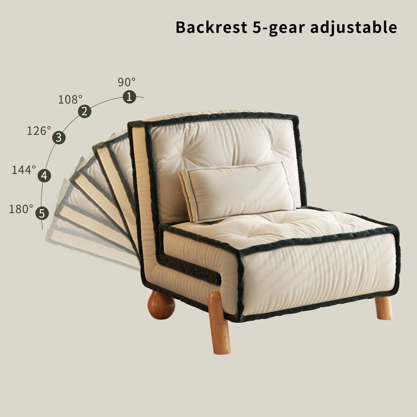 Romision Armless Technological Velvet Sofa in Beige