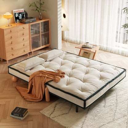Romision Armless Technological Velvet Sofa in Beige