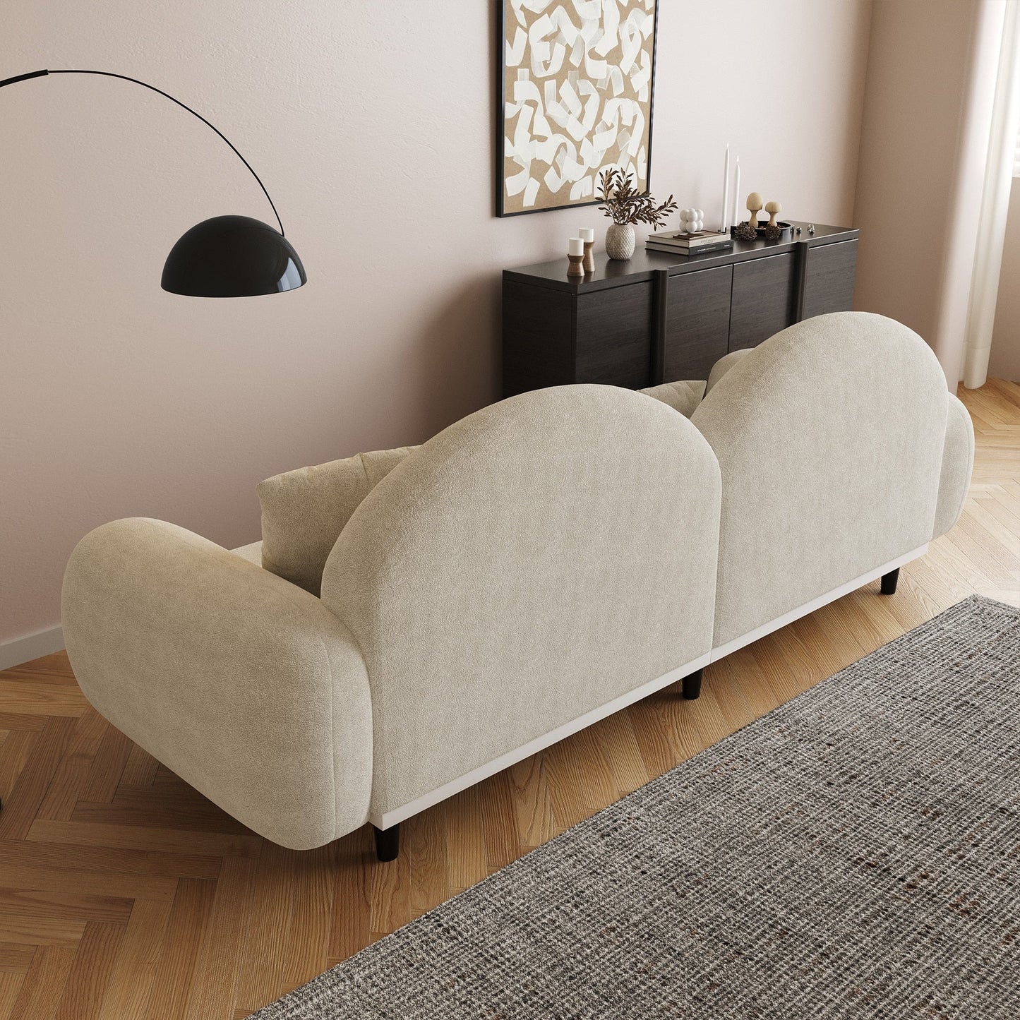 Romision Cotton Fabric Upholstered Sofa