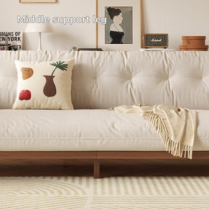 Romision Flared Arm linen Fabrics Three-Seater Rectangle Sofa in Beige