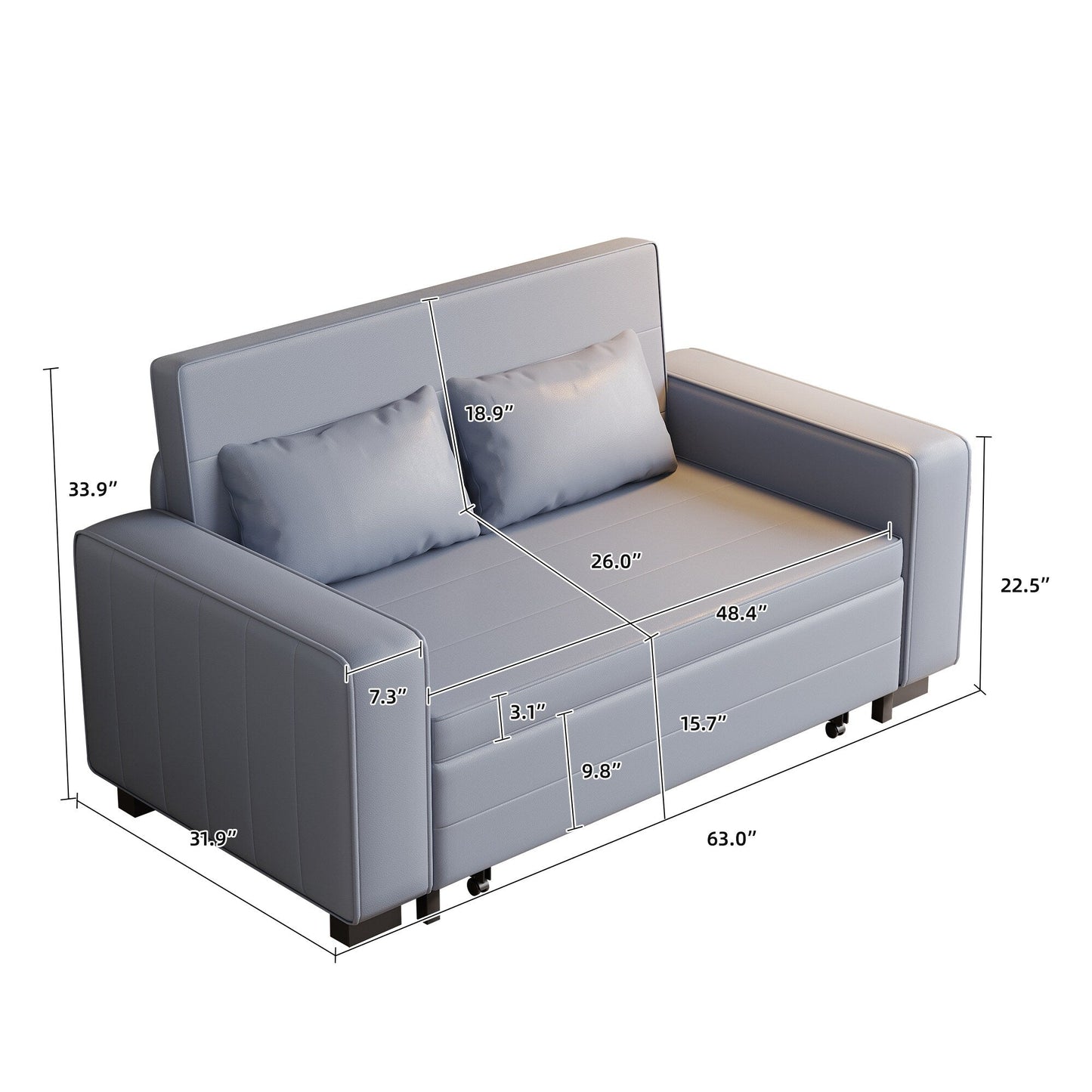 Romision Folding Cotton Fabric Sofa Bed