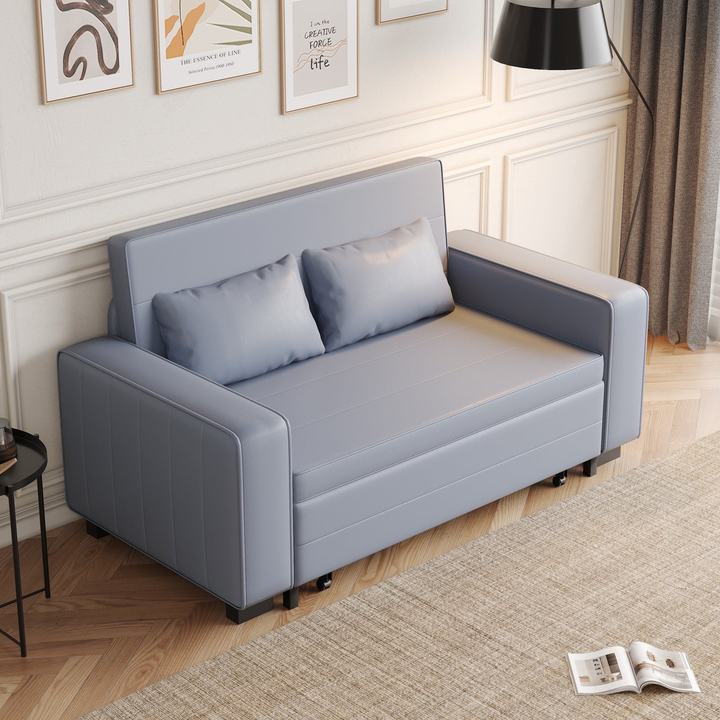 Romision Folding Cotton Fabric Sofa Bed