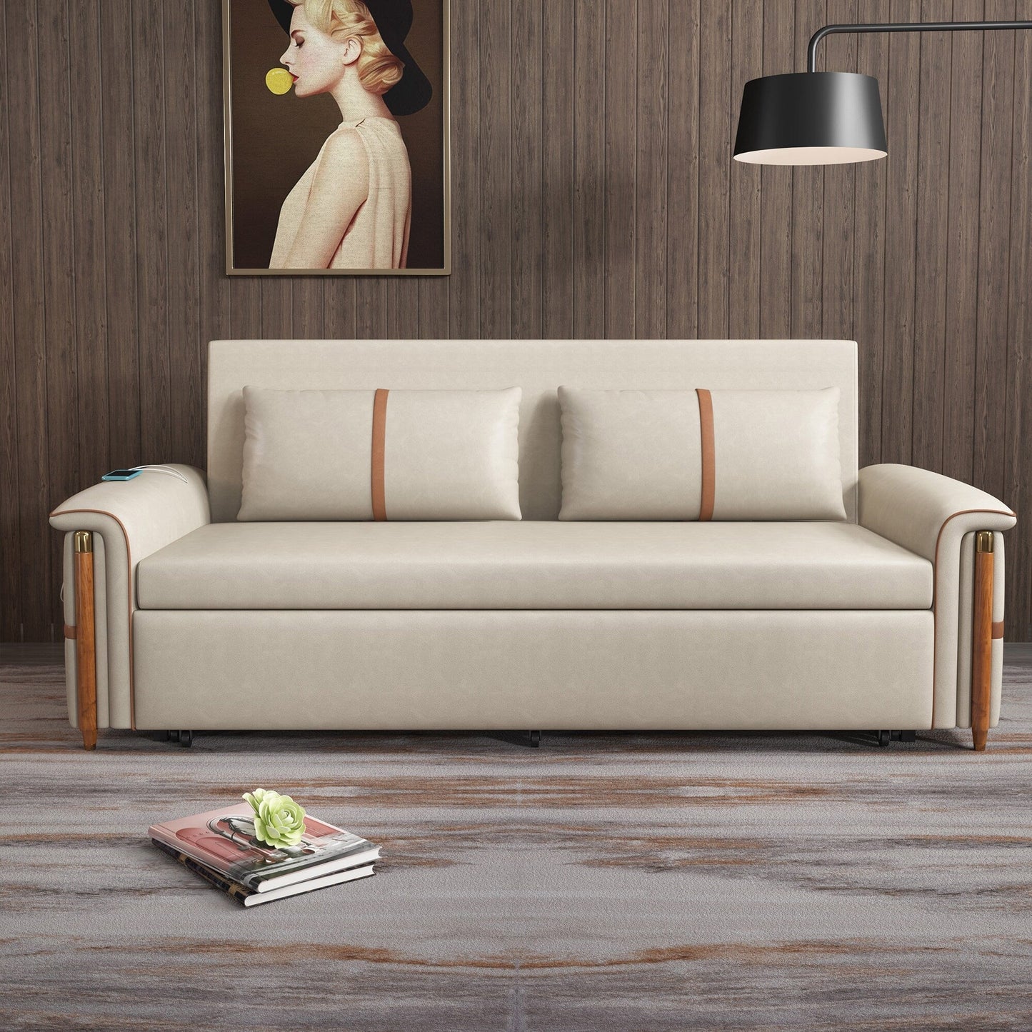 Romision Folding Technological Fabric Sofa Bed
