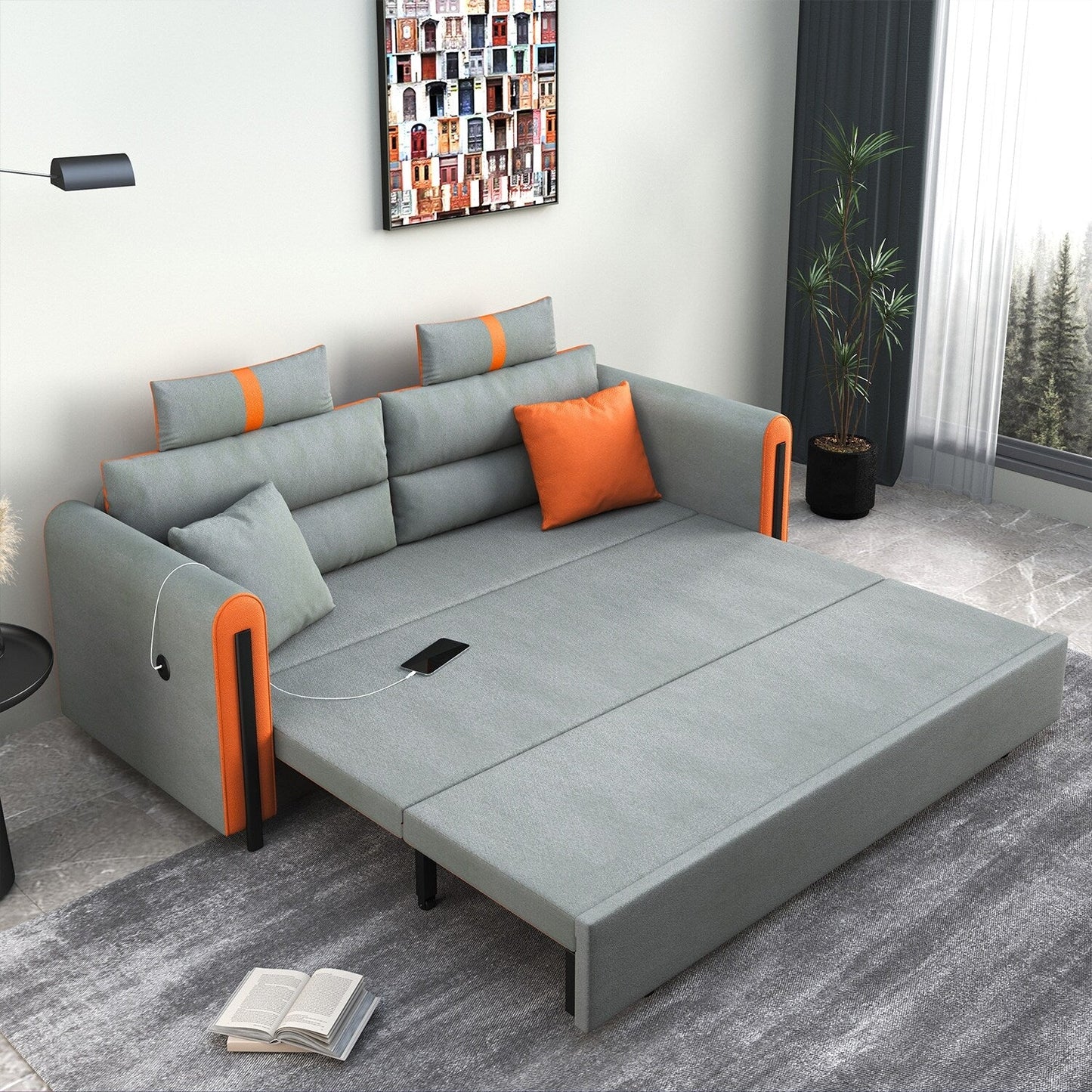 Romision Folding Technological Fabric Sofa Bed
