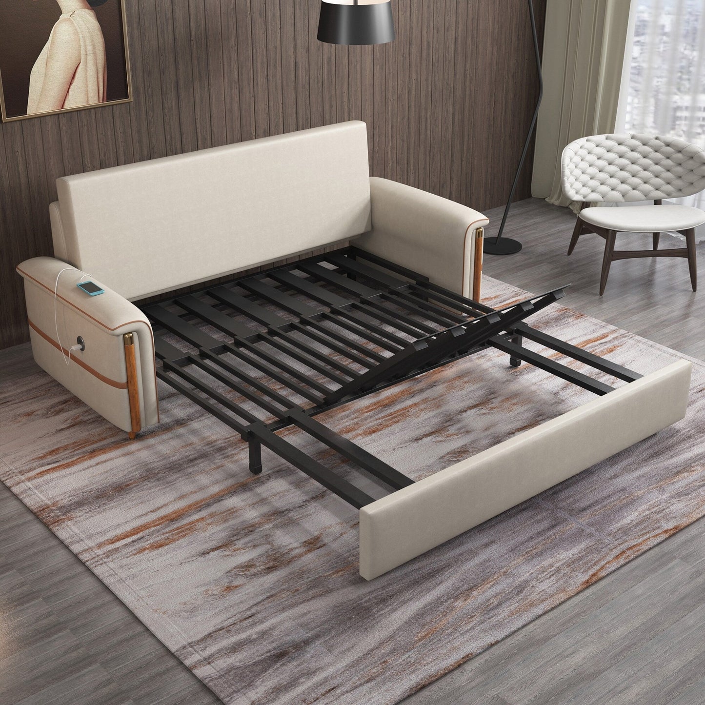Romision Folding Technological Fabric Sofa Bed