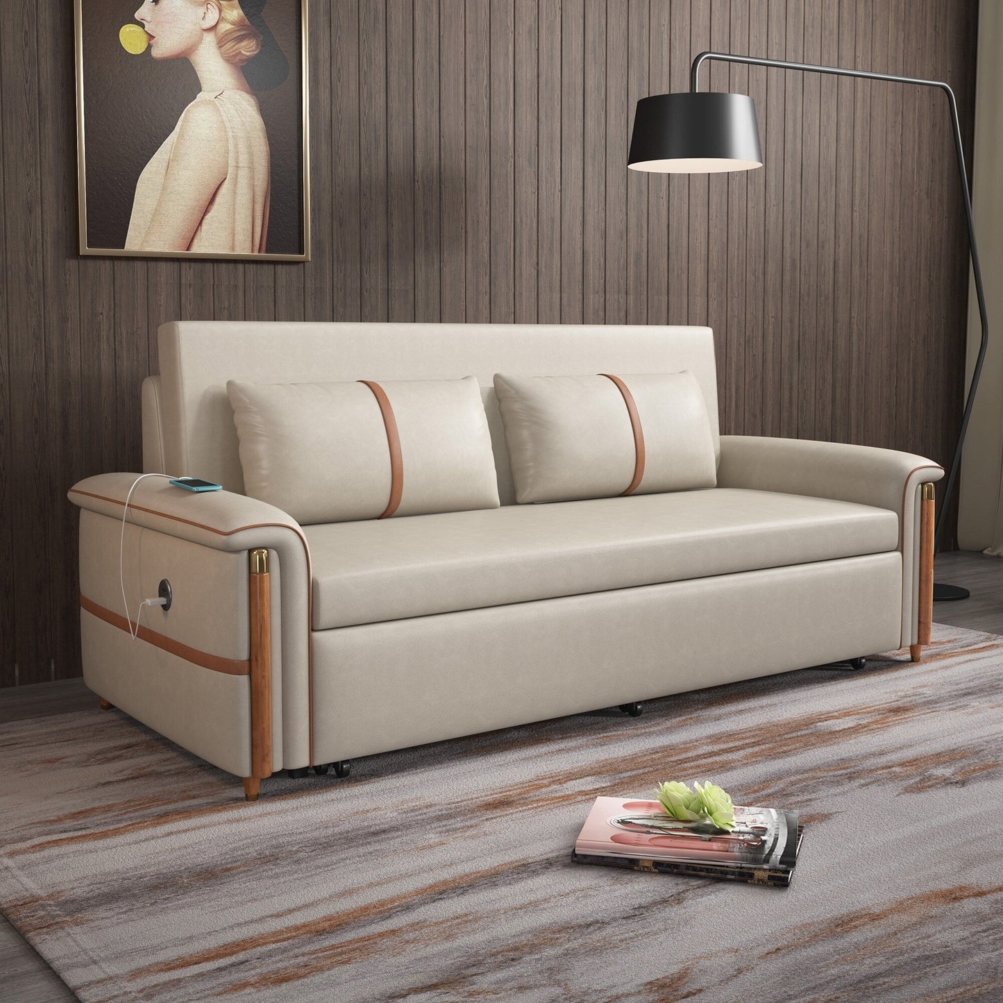 Romision Folding Technological Fabric Sofa Bed