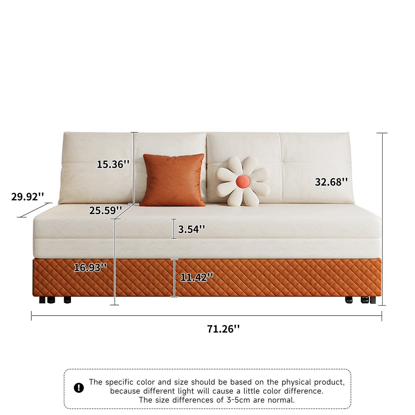 Romision Folding Technological Velvet Sofa Bed