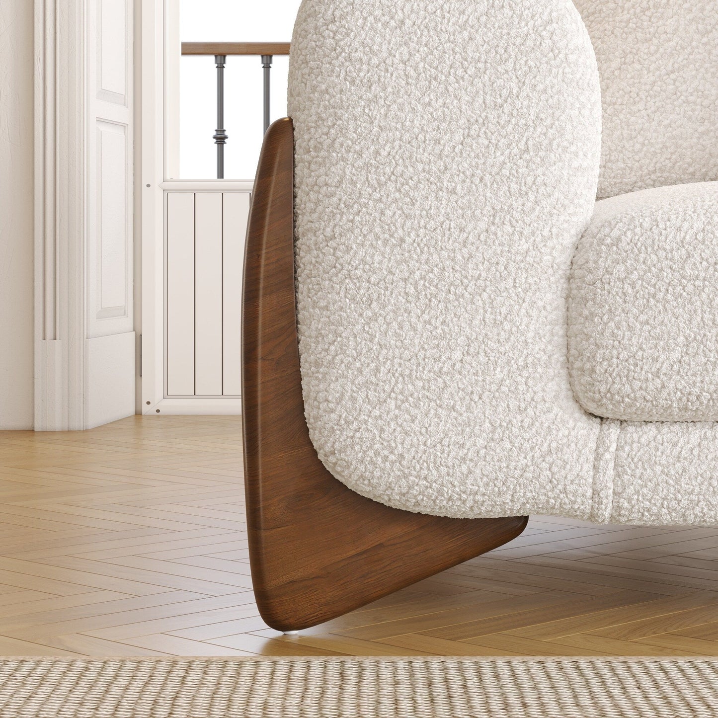 Romision Lambswool Velvet Upholstered Sofa