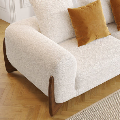 Romision Lambswool Velvet Upholstered Sofa
