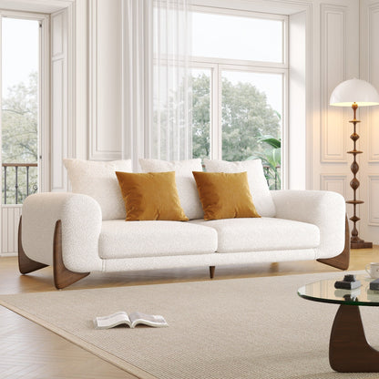 Romision Lambswool Velvet Upholstered Sofa