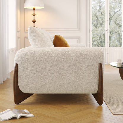 Romision Lambswool Velvet Upholstered Sofa