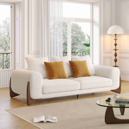 Romision Lambswool Velvet Upholstered Sofa