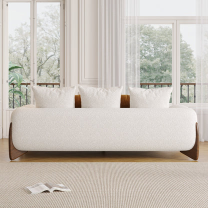 Romision Lambswool Velvet Upholstered Sofa