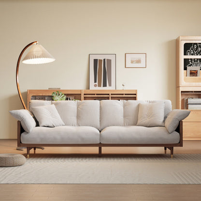 Romision Linen Fabrics Three-Seater Rectangle Sofa