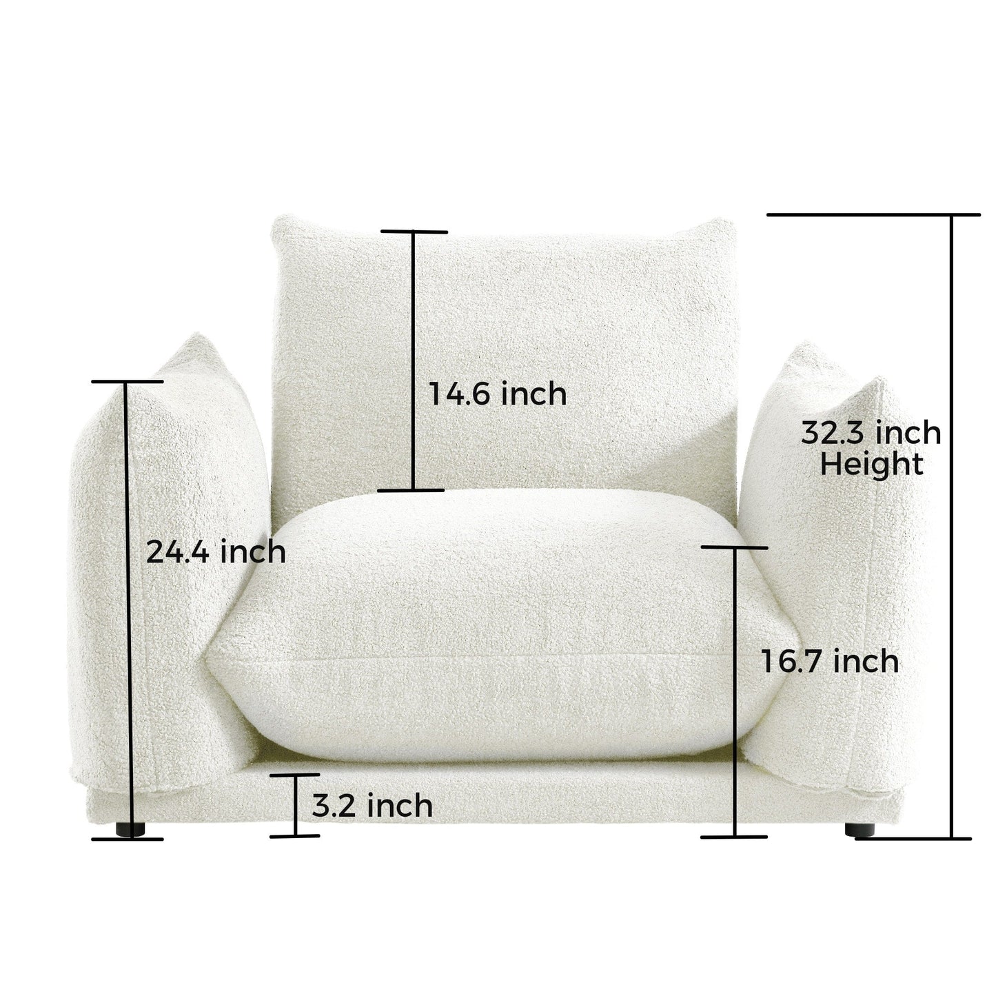 Romision Multi-combination Lambswool Velvet Upholstered Sectional Sofa