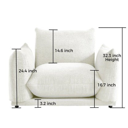 Romision Multi-combination Lambswool Velvet Upholstered Sectional Sofa