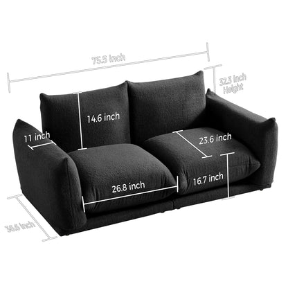 Romision Multi-combination Lambswool Velvet Upholstered Sectional Sofa