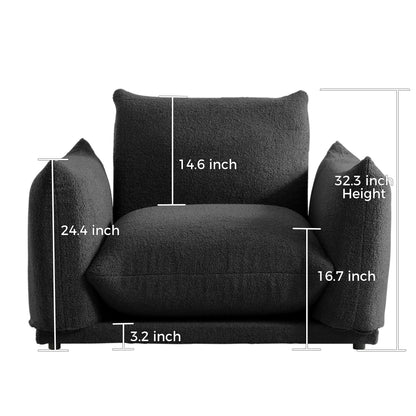 Romision Multi-combination Lambswool Velvet Upholstered Sectional Sofa