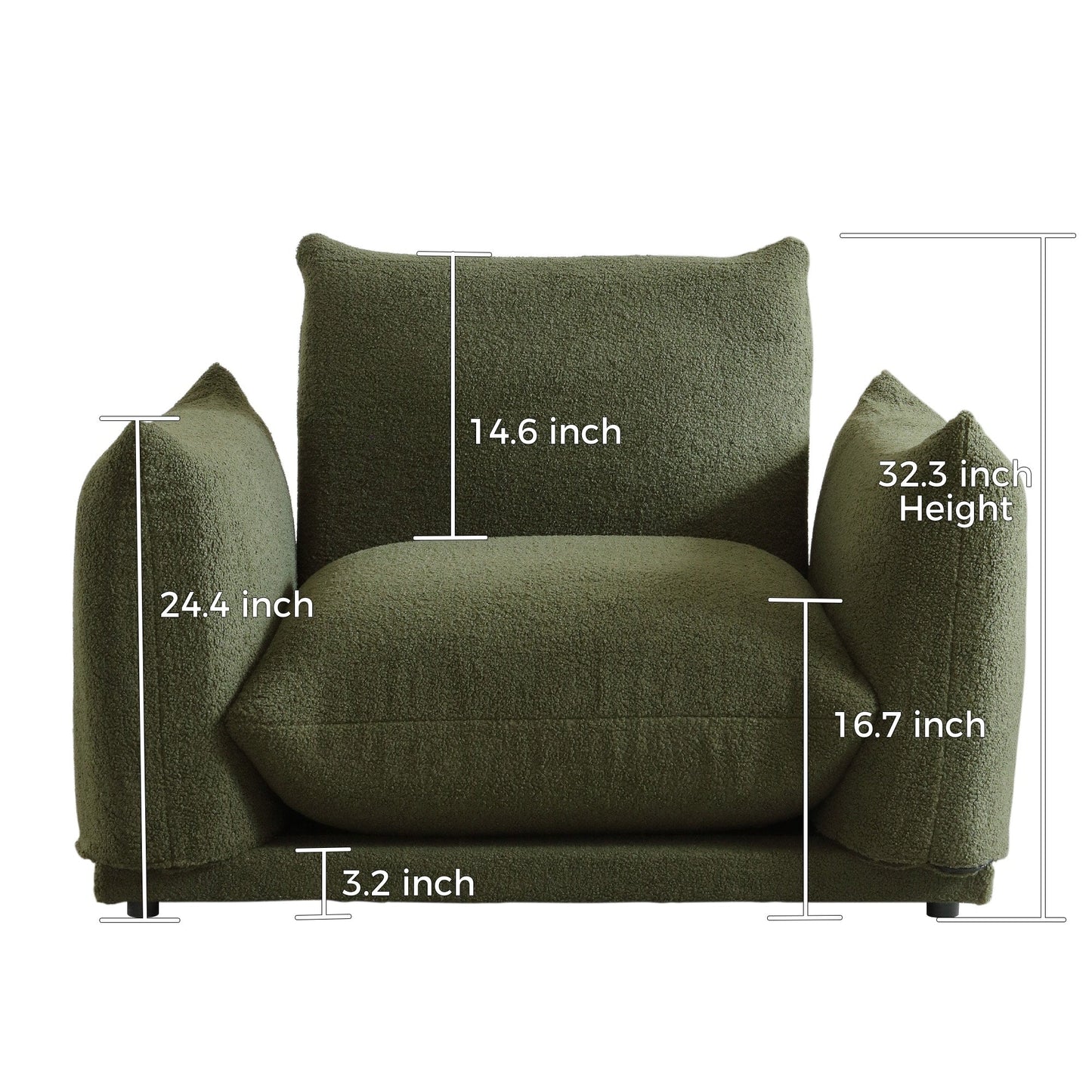 Romision Multi-combination Lambswool Velvet Upholstered Sectional Sofa