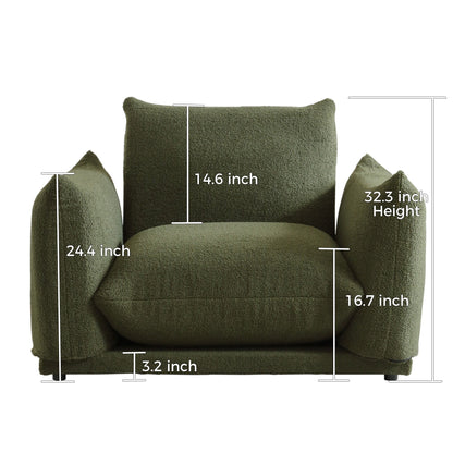 Romision Multi-combination Lambswool Velvet Upholstered Sectional Sofa