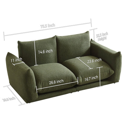 Romision Multi-combination Lambswool Velvet Upholstered Sectional Sofa