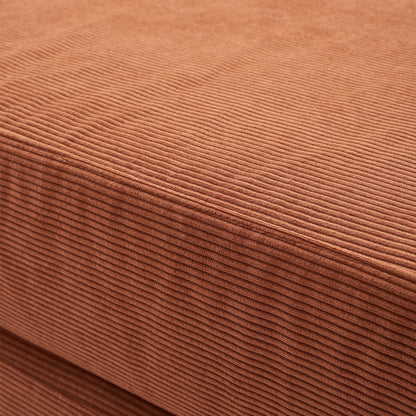 Romision Round Arm Corduroy Fabric Convertible Sleeper Rectangle Sofa