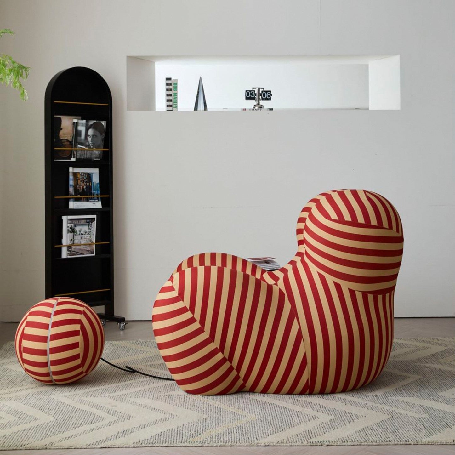 Romision Slope Arm Fabric Curved Sofa