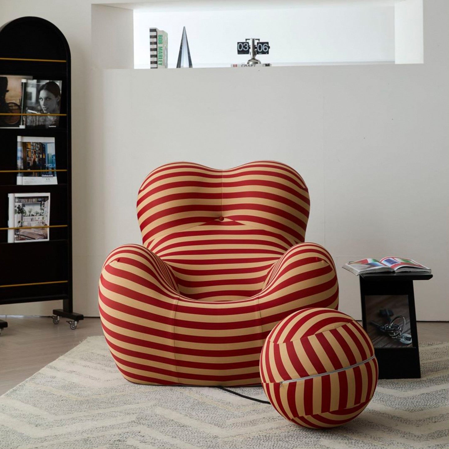 Romision Slope Arm Fabric Curved Sofa