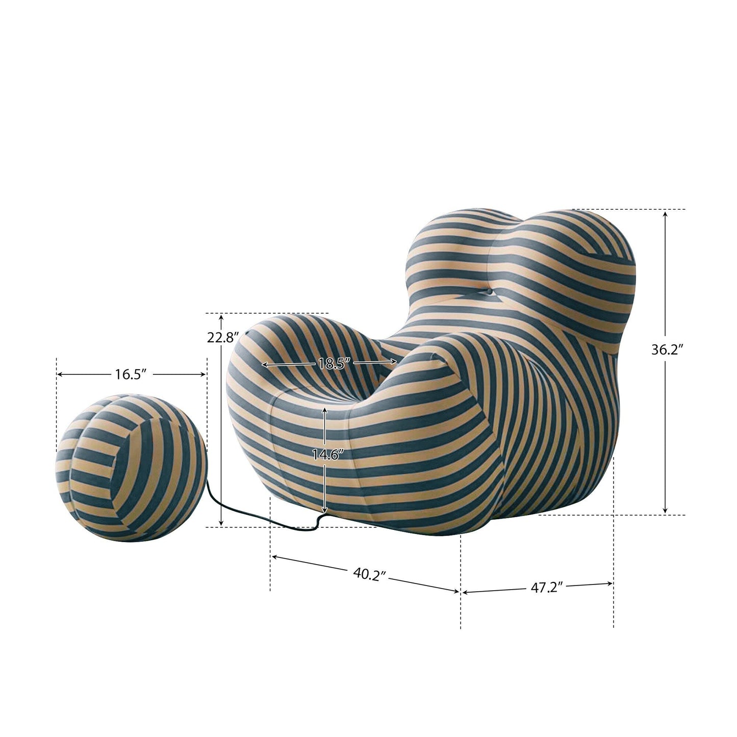 Romision Slope Arm Fabric Curved Sofa