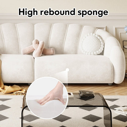 Romision Technological Velvet Rectangle Sofa