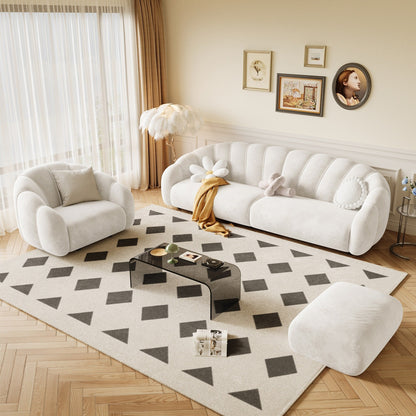 Romision Technological Velvet Rectangle Sofa