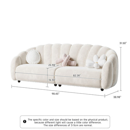 Romision Technological Velvet Rectangle Sofa