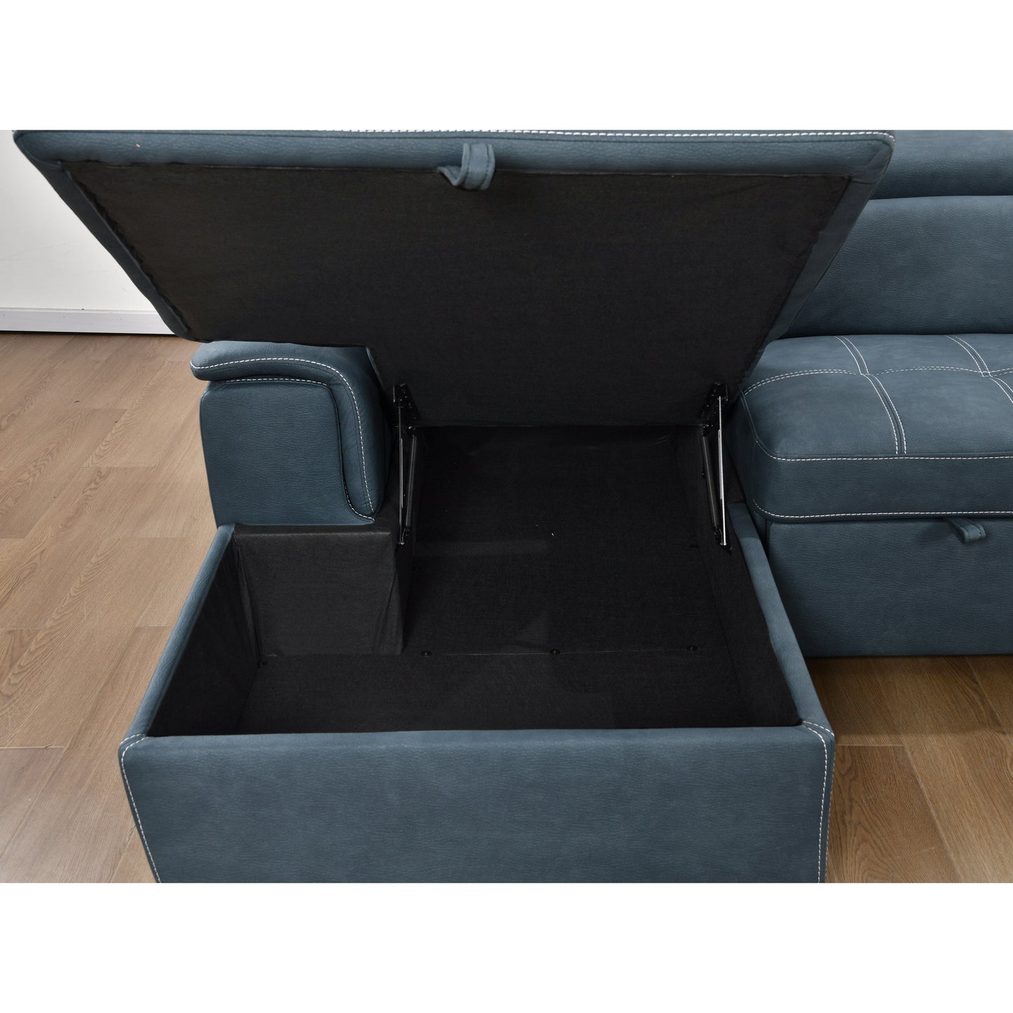 Roomfitters 128 U-Shaped Sectional Couch with Ottomans, Reversible Modular Sofa 7-Seater Couch with Storage Seat