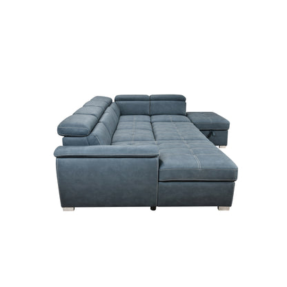 Roomfitters 128 U-Shaped Sectional Couch with Ottomans, Reversible Modular Sofa 7-Seater Couch with Storage Seat