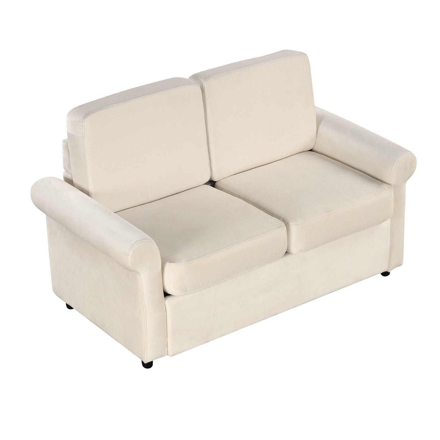 Roomfitters 2-in-1 Pull-Out Sofa Bed with Premium Twin Mattress Pad, USB Ports, and Space-Saving Design for Living Room