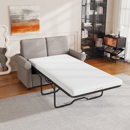 Roomfitters 2-in-1 Pull-Out Sofa Bed with Premium Twin Mattress Pad, USB Ports, and Space-Saving Design for Living Room