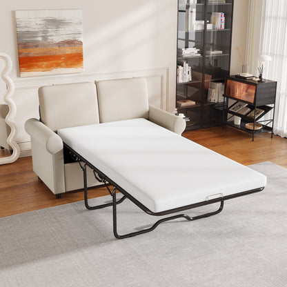 Roomfitters 2-in-1 Pull-Out Sofa Bed with Premium Twin Mattress Pad, USB Ports, and Space-Saving Design for Living Room
