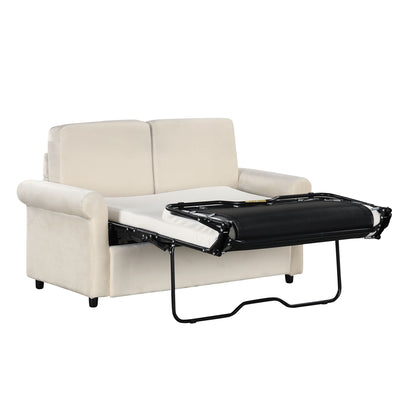 Roomfitters 2-in-1 Pull-Out Sofa Bed with Premium Twin Mattress Pad, USB Ports, and Space-Saving Design for Living Room
