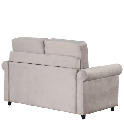 Roomfitters 2-in-1 Pull-Out Sofa Bed with Premium Twin Mattress Pad, USB Ports, and Space-Saving Design for Living Room