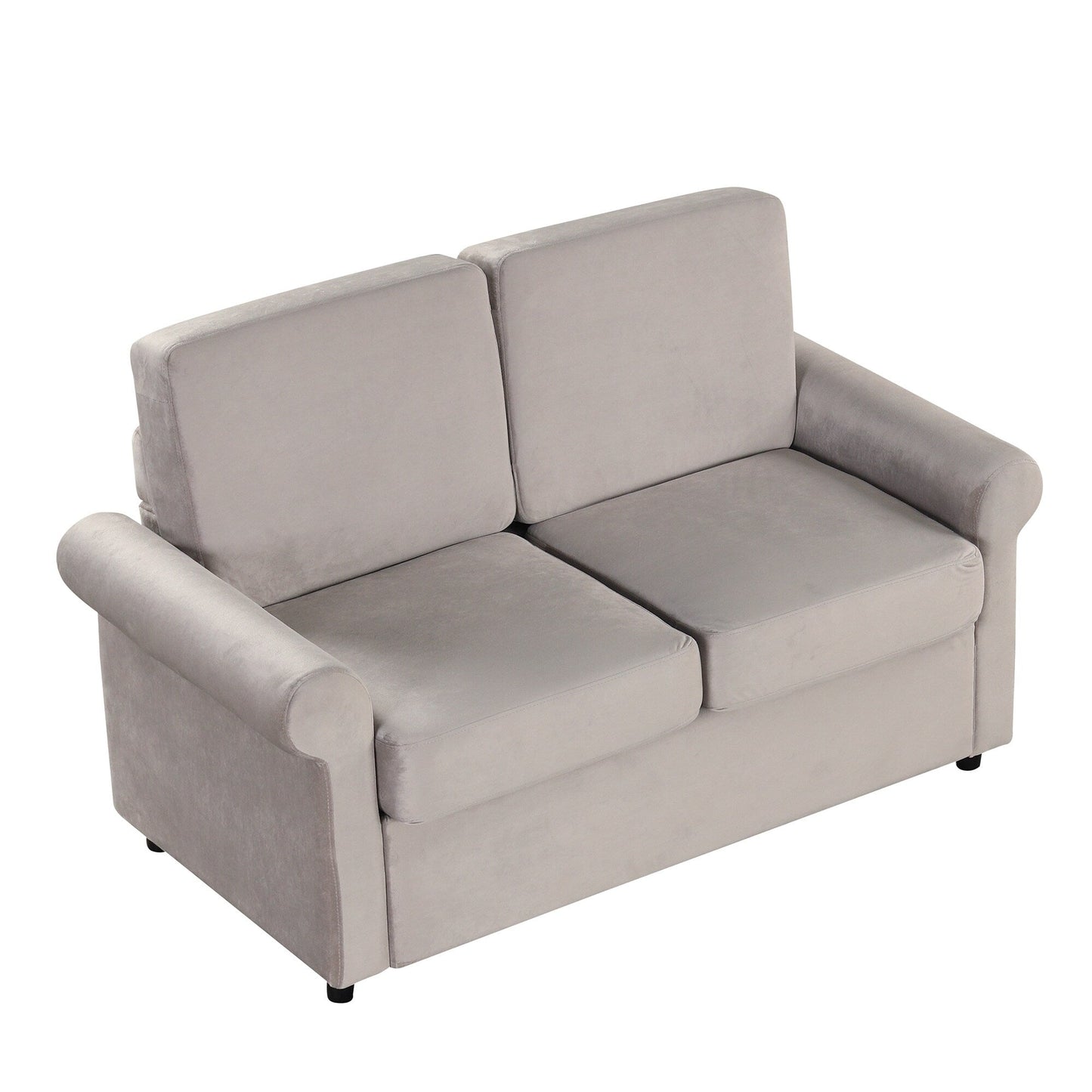Roomfitters 2-in-1 Pull-Out Sofa Bed with Premium Twin Mattress Pad, USB Ports, and Space-Saving Design for Living Room