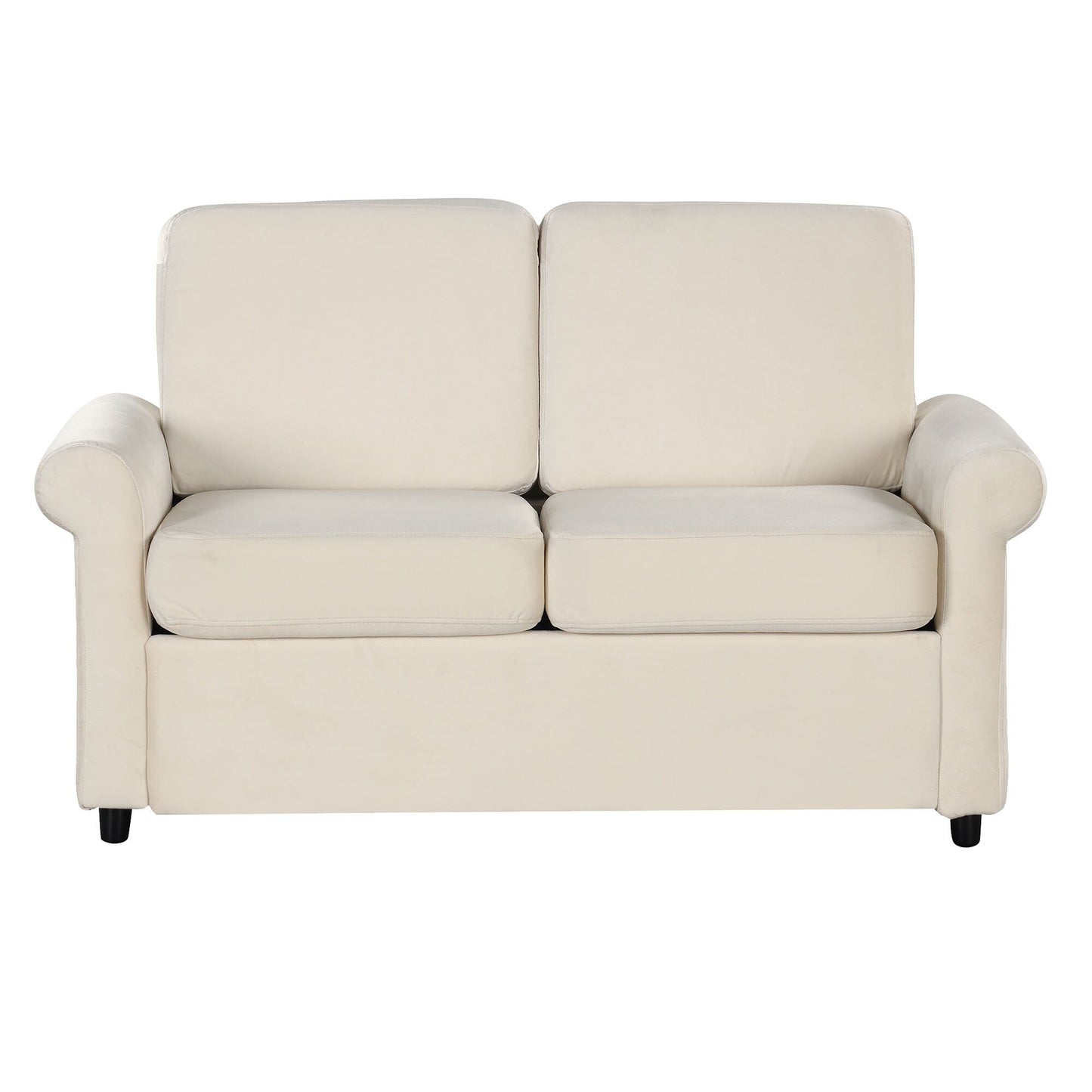 Roomfitters 2-in-1 Pull-Out Sofa Bed with Premium Twin Mattress Pad, USB Ports, and Space-Saving Design for Living Room