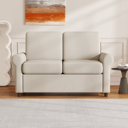 Roomfitters 2-in-1 Pull-Out Sofa Bed with Premium Twin Mattress Pad, USB Ports, and Space-Saving Design for Living Room