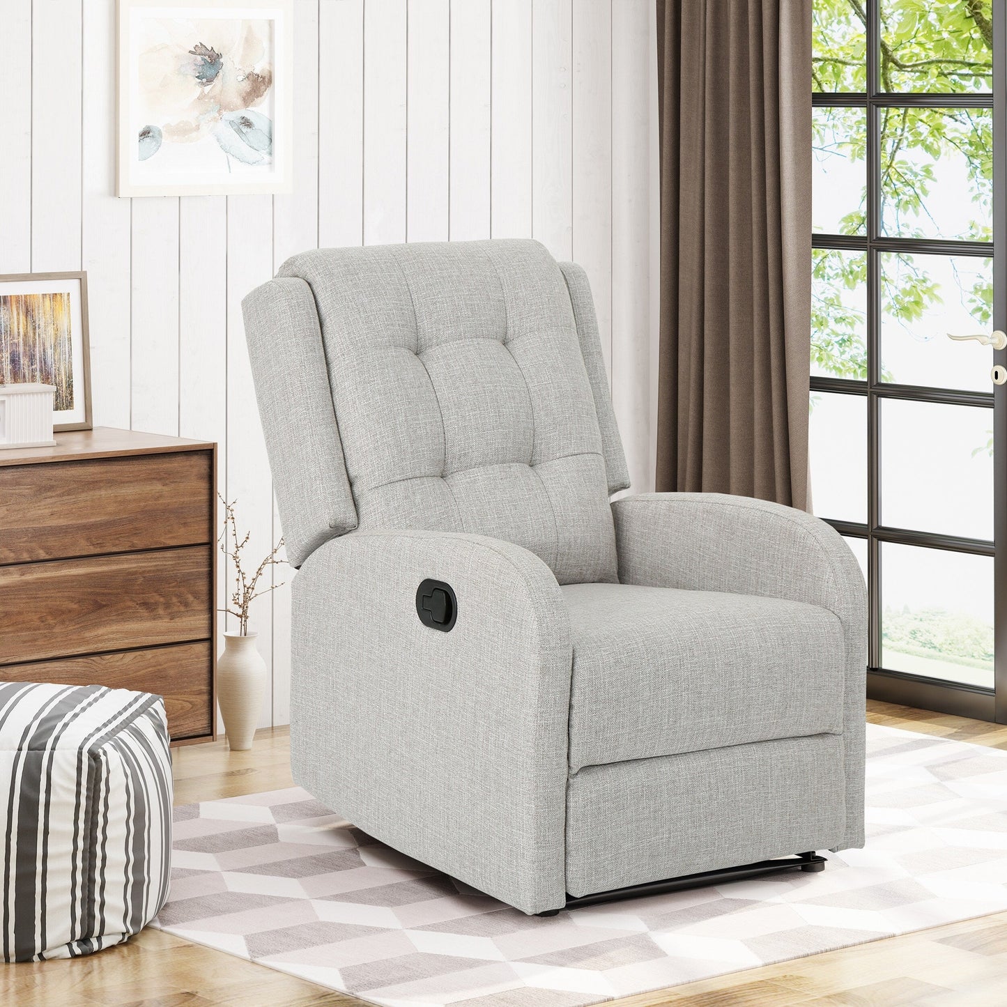 Roomfitters 24.75 Wide Manual Standard Recliner, Cozy Recliner for Living Room, Bedroom, Beige